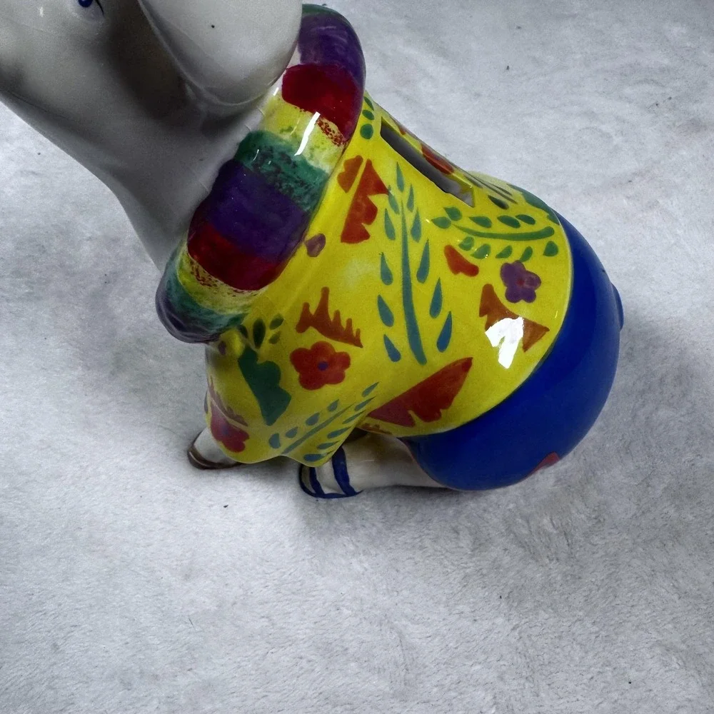 Vintage Vandor Big Pigs Ceramic Piggy Coin Bank Colorful Hawaiian‎ Shirt 2002